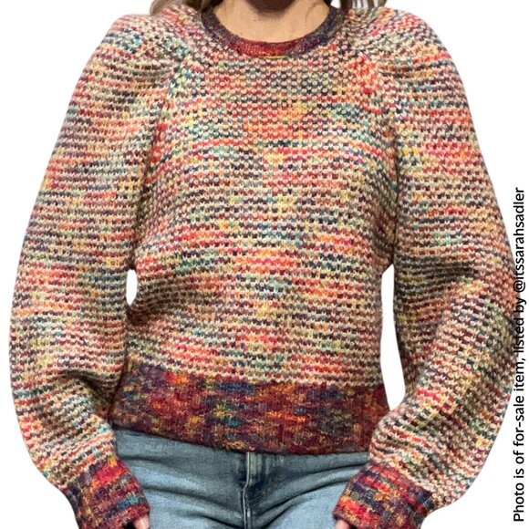 Design History Sweaters - Design History Knit Crewneck Sweater (Color: Multicolor, Size: XS)